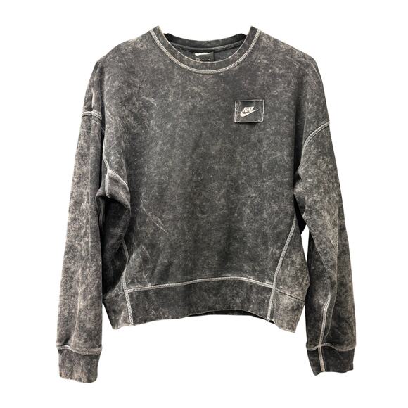 Nike Rebel Sweatshirt Womens Medium Stonewash Gray Boxy Fit Pullover Crewneck - Picture 1 of 7